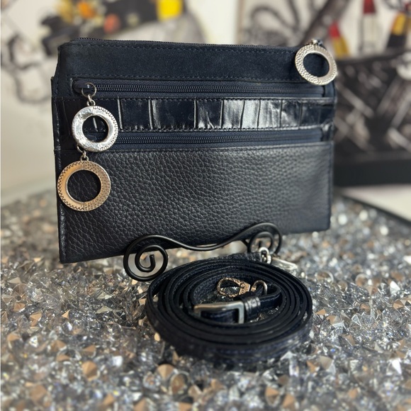 Brighton Handbags - BRIGHTON Crocodile Embossed crossbody Credit card holder EUC